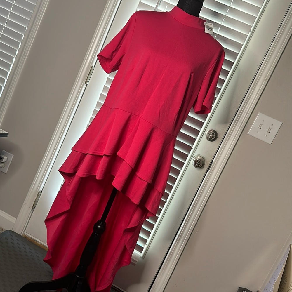Hi lo blouse with ruffles front